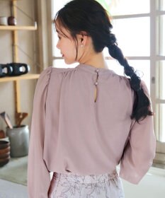 Tiaclasse 【洗える】シフォンシャーリングブラウス