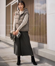 ANY 【洗濯機可/ウエストゴム】ライトツイードワイドパンツ