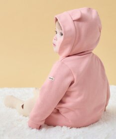 MIKI HOUSE HOT BISCUITS 【70-90cm】【NEW Color Series】耳付きロンパース