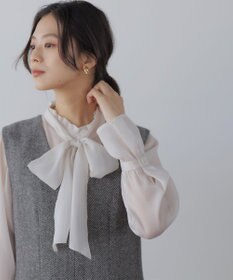 組曲 L 【WEB限定】シャイニーオーガンボウタイ付き ブラウス