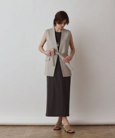 GRACE CONTINENTAL ストライプノーカラージレ