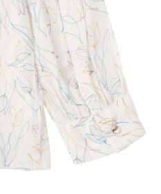 YECCA VECCA ラインフラワー柄ギャザーブラウス