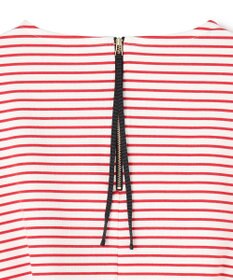 UNFILO ドライタッチリブ バックZIP ボーダートップス