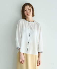 YECCA VECCA 配色パイピングブラウス