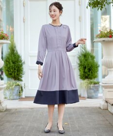 Tiaclasse L 【セレモニー・XSサイズ(5号)追加・新色追加・洗える】キーネックフレアワンピース