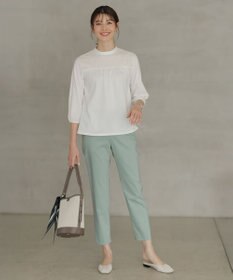 J.PRESS LADIES 【セットアップ対応・洗える】セルロースリネンストレッチ テーパード パンツ