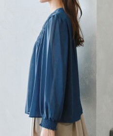 Tiaclasse 【洗える】シフォンシャーリングブラウス