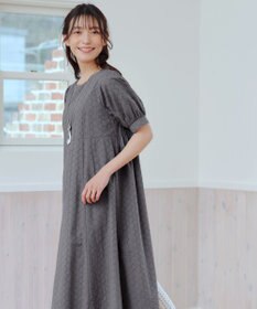 Tiaclasse L 【洗える】パンチングレースAラインワンピース