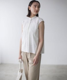 組曲 L エンブロイダリーレースノースリーブ ブラウス