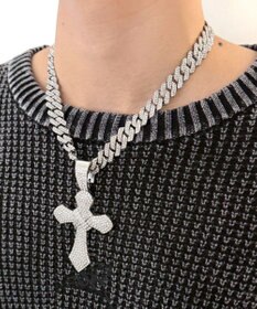 WEGO Mモチーフラインストーンネックレス