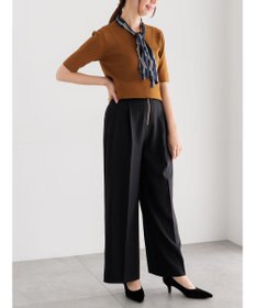 Te chichi スカーフカラーハーフスリーブニット