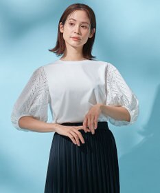 ANY スリーブレースコンビTシャツ