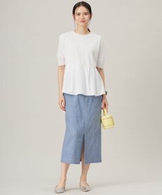 自由区 【接触冷感・UVカット・吸水速乾・抗菌防臭・洗える】ハイツイストポンチペプラム カットソー