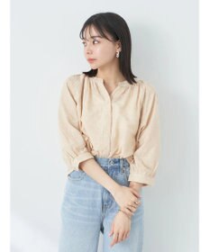 earth music&ecology 刺繍ギャザーブラウス