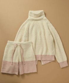 une nana cool カラーブロッキング　タートルネックプルオーバー