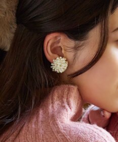 Tiaclasse ビジューパールフラワーピアス