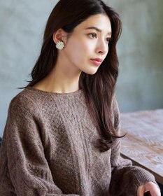 Tiaclasse ビジューパールフラワーピアス