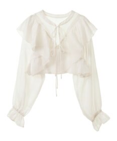 earth music&ecology シアーラッフルショートボレロ