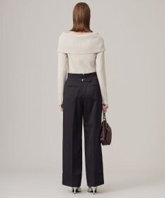 ICB L 【CLASSY.1月号掲載・2WAY・洗える】 クリアサテン ワイドストレートパンツ