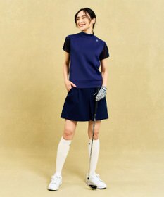 23区GOLF 【WOMEN】シアーラメ袖デザイン ライトダンボールモックネック