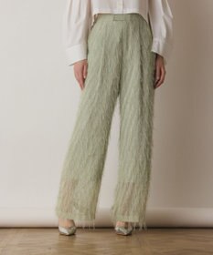 GRACE CONTINENTAL フリンジワンタックパンツ