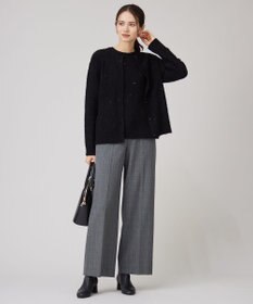 自由区 【撥水加工・洗える】TRギャバ裏起毛チェック柄ワイド パンツ