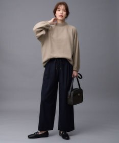 ANY 【洗濯機可能/ストレッチ/ウエストゴム】ウールライク2タックストレートパンツ