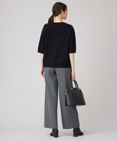 自由区 【撥水加工・洗える】TRギャバ裏起毛チェック柄ワイド パンツ