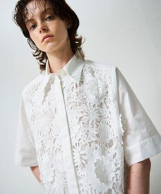 GRACE CONTINENTAL ケミカルフラワードレスシャツ