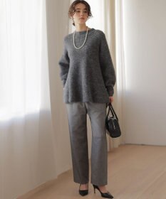 組曲 L 【加藤ローサさん着用】ツイル起毛ストレート パンツ