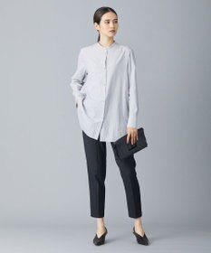 ICB 【洗える】CRySiタイプライター ボウタイ付きバンドカラーシャツ