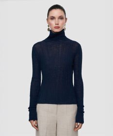 JOSEPH シアーウールリブ ハイネックニット