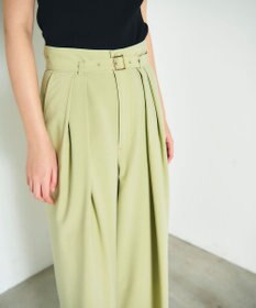 GRACE CONTINENTAL ツータックベルトワイドパンツ