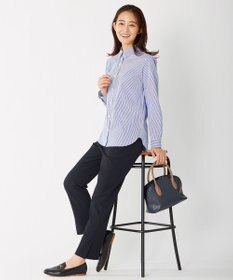 J.PRESS LADIES 【洗える】40/2NEWESTバックピーチ テーパード パンツ