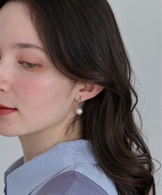 Phoebe 〈金属アレルギー対応〉バランスパールフープイヤリング　シルバー/ステンレス/大ぶり/存在感◎/主役級