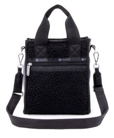 LeSportsac DENIM MINI N/S TOTE/ブラックデニム/ブラックシェルパ
