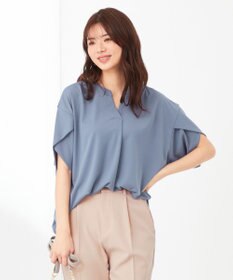 ANY SIS 【接触冷感・吸水速乾・UVケア】エアリードレープスムーススキッパー ブラウス