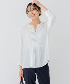 23区 S 【洗える】 バックサテンアムンゼン キーネック ブラウス