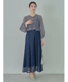 earth music&ecology ＳＥＴ２点　シースルーブラウス付きキャミワンピース