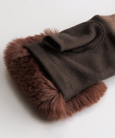 ORuKuBET  フェイクファー付きフィンガーレスグローブ(WOMEN)