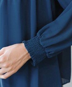 Tiaclasse 【洗える】シフォンシャーリングブラウス