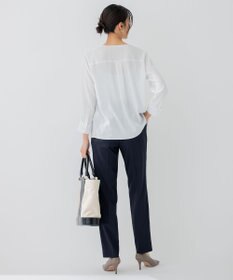 23区 S 【洗える】 バックサテンアムンゼン キーネック ブラウス