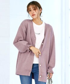 Tiaclasse 【洗える】袖先フリルミドル丈カーディガン