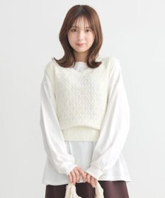 earth music&ecology ラメジャガードニットベスト