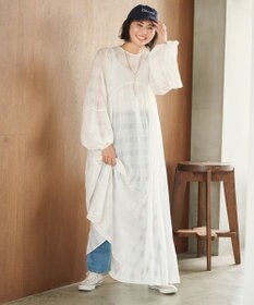 #Newans シアーチェックボリュームワンピース