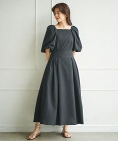 #Newans 【優木まおみさんコラボ】スクエアネックパフスリーブワンピース