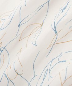 YECCA VECCA ラインフラワー柄ギャザーブラウス