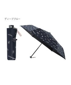 MOONBAT 【一級遮光/晴雨兼用】LANVIN en Bleu (ランバン オン ブルー) 折りたたみ日傘 ラインドローイング 遮光 遮熱 UV