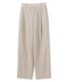 BEIGE， ERYTH / リネンストライプ タックワイドパンツ