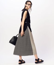 23区 【洗える】ジオメトリックパネルプリント スカート